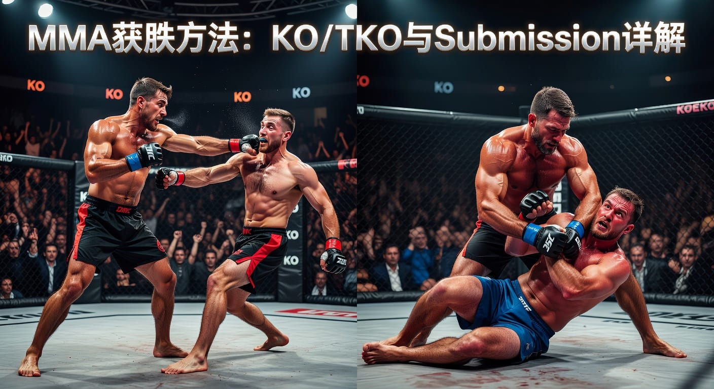 MMA方法 method of victory KO/TKO Submission：胜负路径拆解